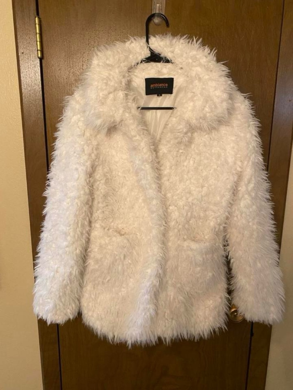 Ambiance Plush Faux Fur Women's Cream Coat